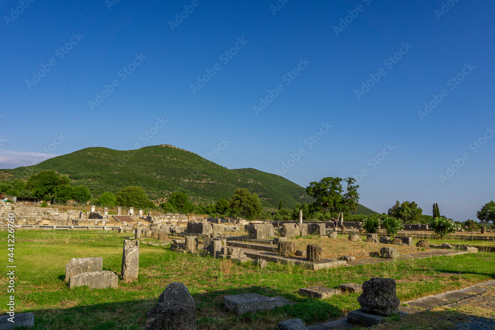 Ruins in the Ancient Messene, Peloponnese, Greece.
