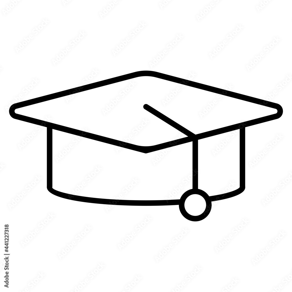 Academic cap icon in modern style, mortarboard Academic cap icon in modern style, mortarboard