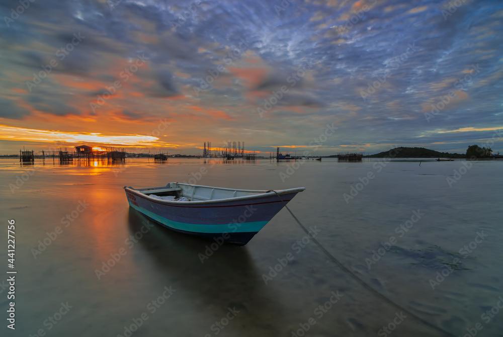 Naklejka premium sunset on the beach