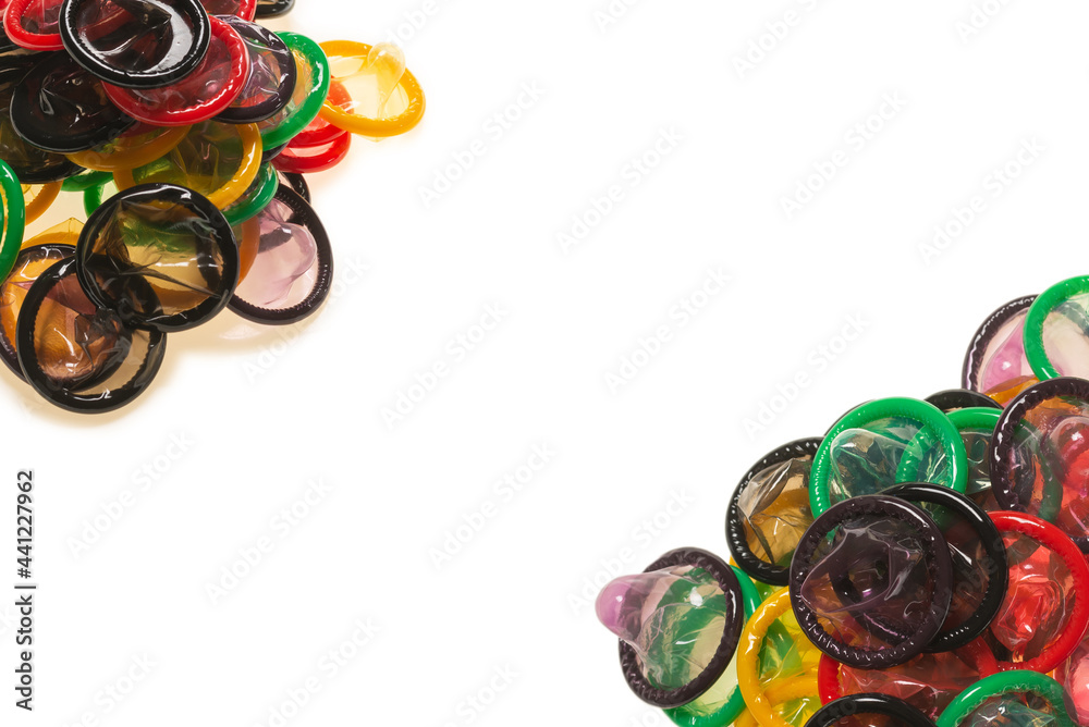 Obraz premium Colorful condoms background.