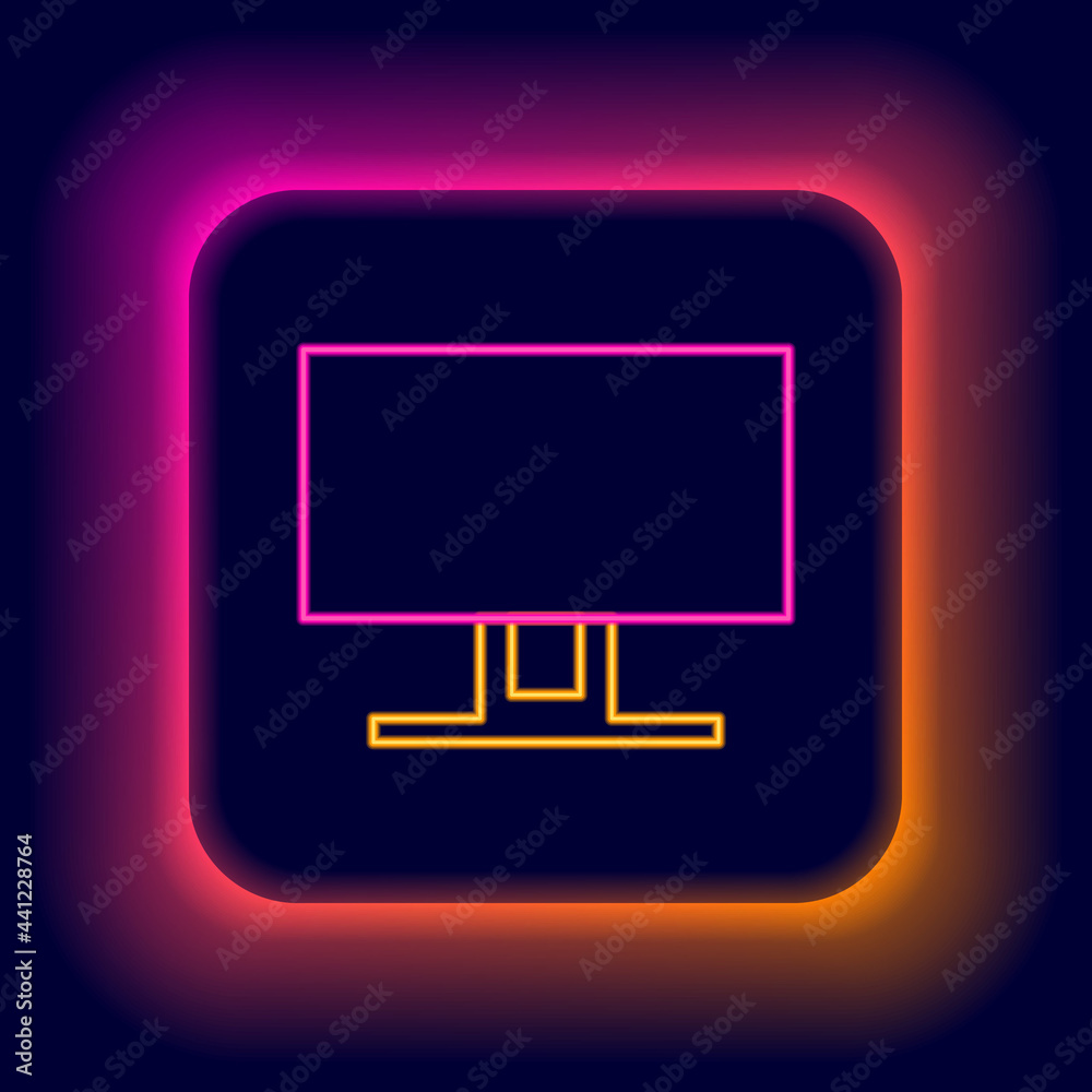 Glowing neon line Smart Tv icon isolated on black background. Television sign. Colorful outline concept. Vector Glowing neon line Smart Tv icon isolated on black background. Television sign. Colorful outline concept. Vector