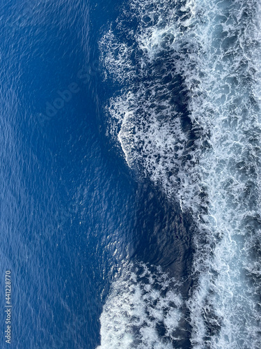 top view of blue sea