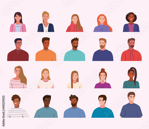 young people profiles icons