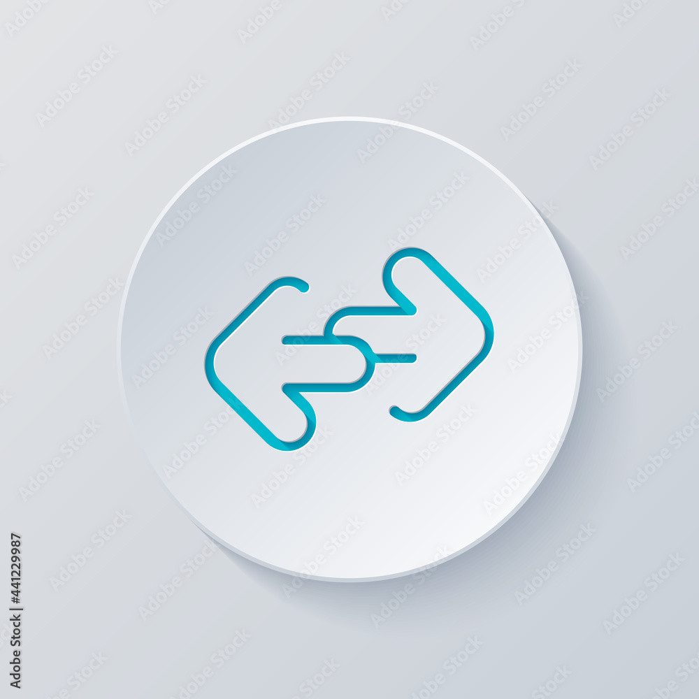Arrow, direction or pointer, simple icon. Cut circle with gray and blue layers. Paper style Arrow, direction or pointer, simple icon. Cut circle with gray and blue layers. Paper style