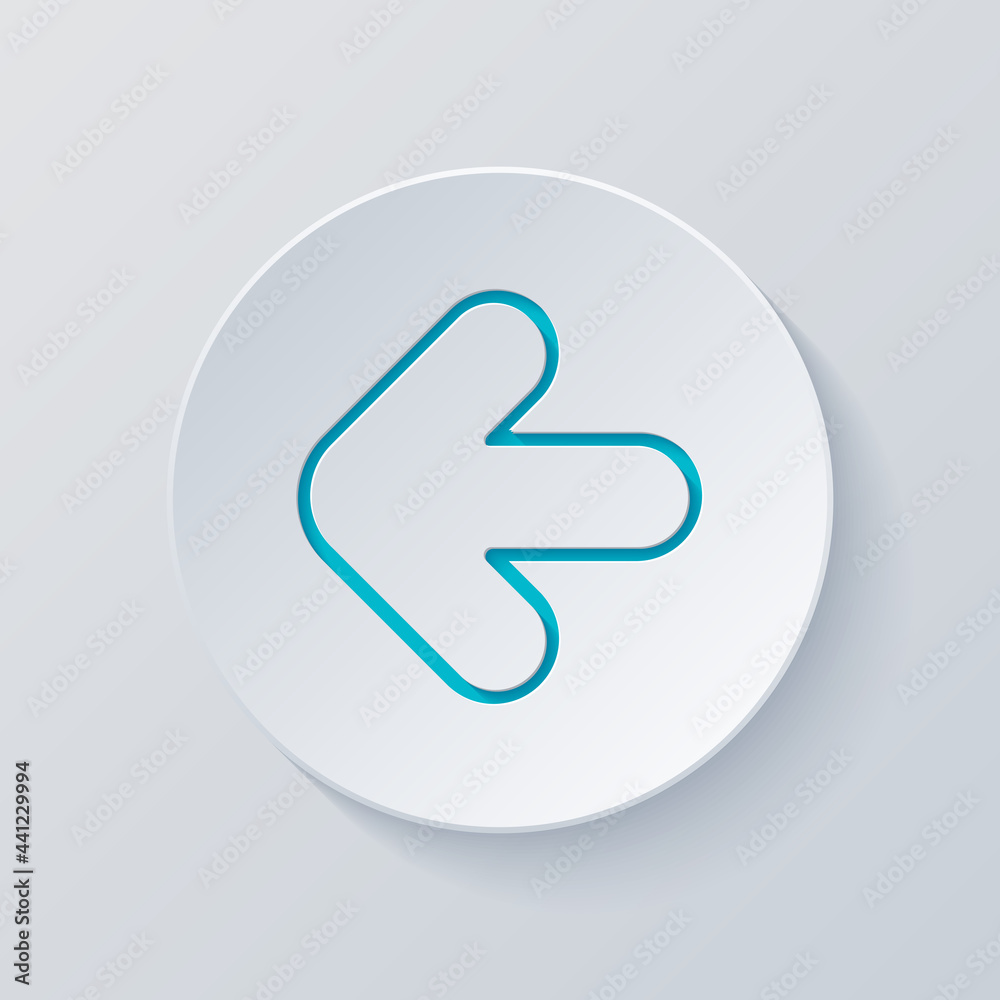 Arrow, direction or pointer, simple icon. Cut circle with gray and blue layers. Paper style Arrow, direction or pointer, simple icon. Cut circle with gray and blue layers. Paper style