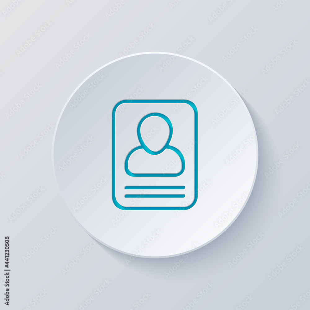 Resume on paper, simple business icon. Cut circle with gray and blue layers. Paper style Resume on paper, simple business icon. Cut circle with gray and blue layers. Paper style