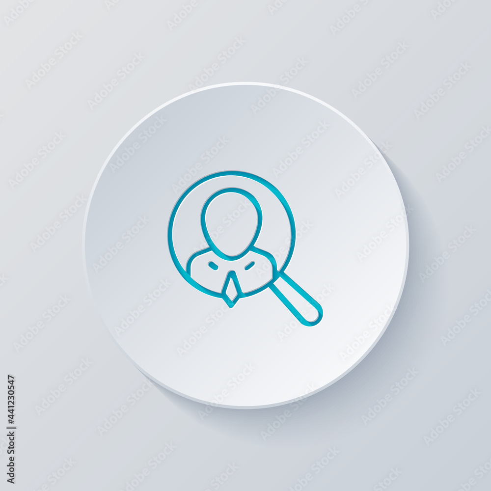Human Resource, recruit to a job, search experts, talent people, business icon. Cut circle with gray and blue layers. Paper style Human Resource, recruit to a job, search experts, talent people, business icon. Cut circle with gray and blue layers. Paper style