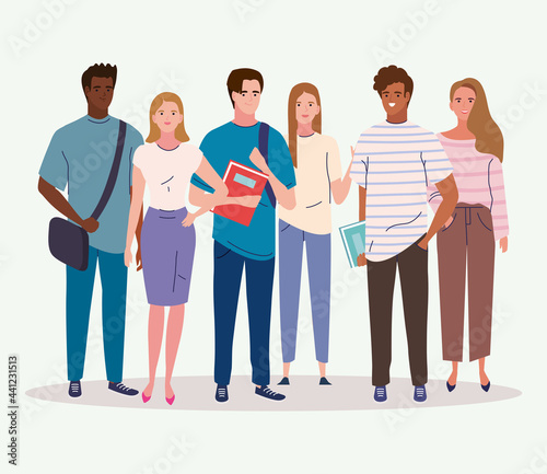 student people multiracial