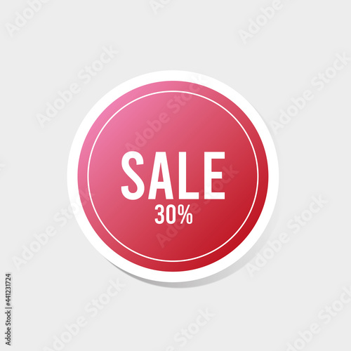 red sticker business circle 3d icon sale 30%