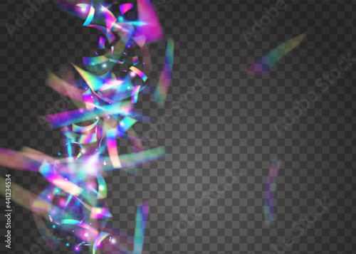 Neon Background. Retro Burst. Bokeh Tinsel. Rainbow Glitter. Bright Foil. Luxury Art. Violet Laser Glare. Party Colorful Template. Purple Neon Background