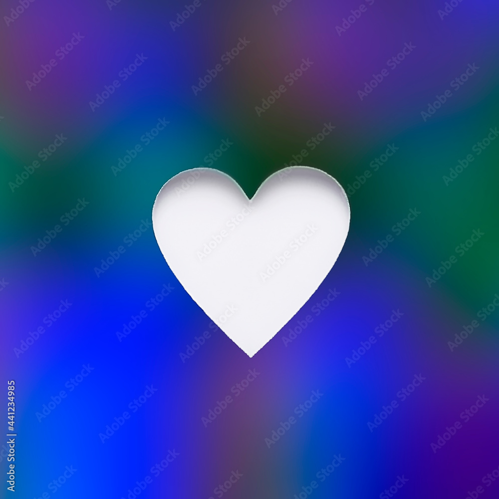 A white heart on a purple gradient background. Creative square background, minimalistic design. High quality photo A white heart on a purple gradient background. Creative square background, minimalistic design. High quality photo