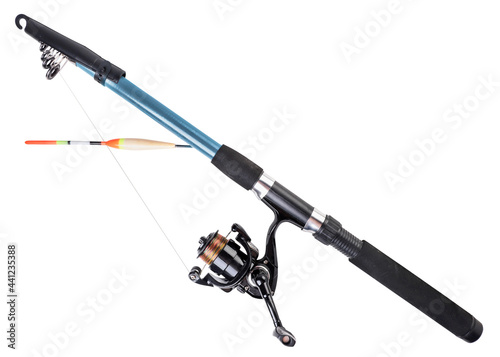 Fishing rod for catching fish on a white background. Isolated