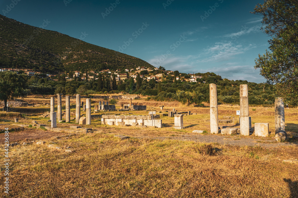Ruins in the Ancient Messene in Peloponnese, Greece. 