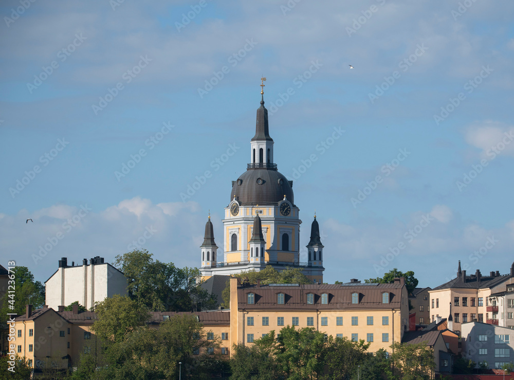 The church Katarina in the district Södermalm in Stockholm an early morning