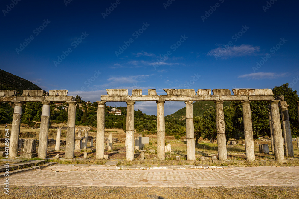 Fototapeta premium Ruins in the Ancient Messene in Peloponnese, Greece. 