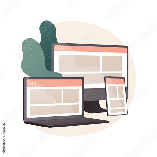 Responsive web design abstract concept vector illustration.