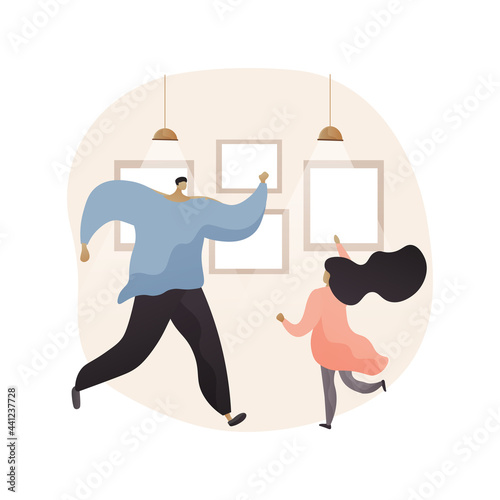 At-home dance class abstract concept vector illustration.