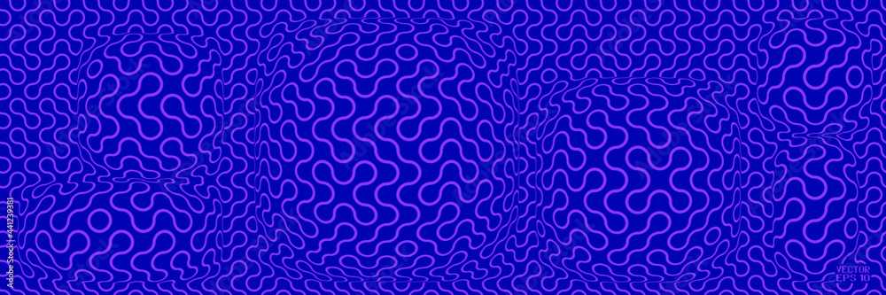 Abstract Blue and Pink Seamless Geometric Pattern with Circles. Neon Tiled Wall in Chessboard Style. Wicker Structural Texture. Vector. 3D Illustration Abstract Blue and Pink Seamless Geometric Pattern with Circles. Neon Tiled Wall in Chessboard Style. Wicker Structural Texture. Vector. 3D Illustration