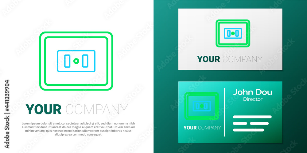 Line Electrical outlet icon isolated on white background. Power socket. Rosette symbol. Colorful outline concept. Vector Line Electrical outlet icon isolated on white background. Power socket. Rosette symbol. Colorful outline concept. Vector