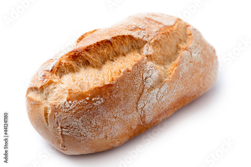 Panini tipo francesino, pane fresco italiano isolato su fondo bianco  photo