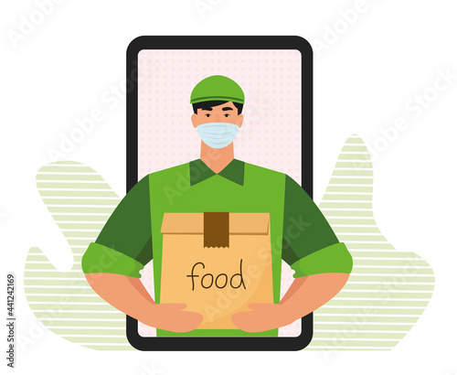 Fast online delivery service with mask