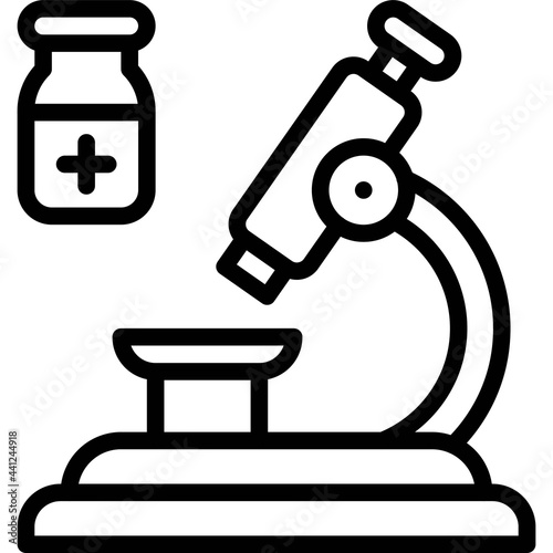 Microscope icon, Vaccine Development related vector