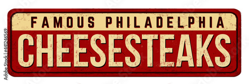 Cheesesteaks vintage rusty metal sign