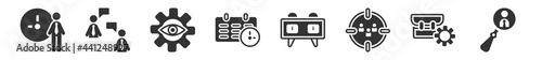 filled set of human resources icons. glyph vector icons such as time, dialogue, appearance, appointment, chess clock, candidates. vector illustration.
