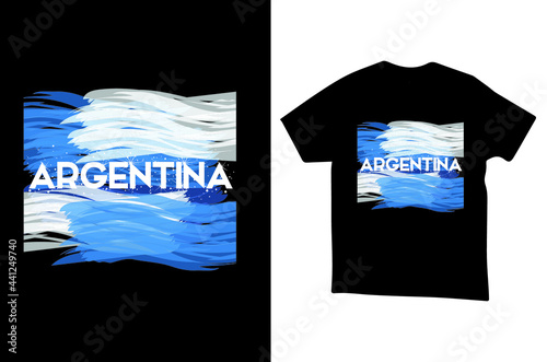 Argentina World Football Cup T-shirt Template with Argentina  National Flag vector