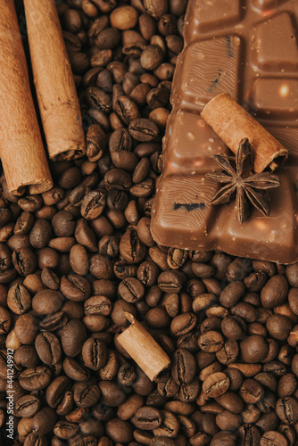 coffee beans and chocolate 