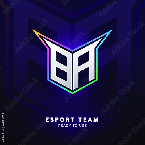 Initial BA logo design with strong shape, Logo for game, esport, initial gaming, community or business.