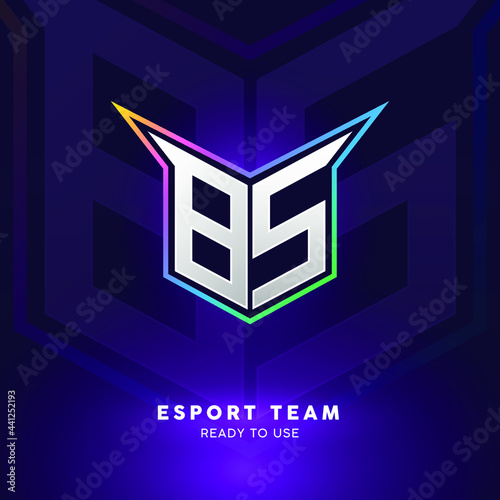 Initial BS logo design with strong shape, Logo for game, esport, initial gaming, community or business.