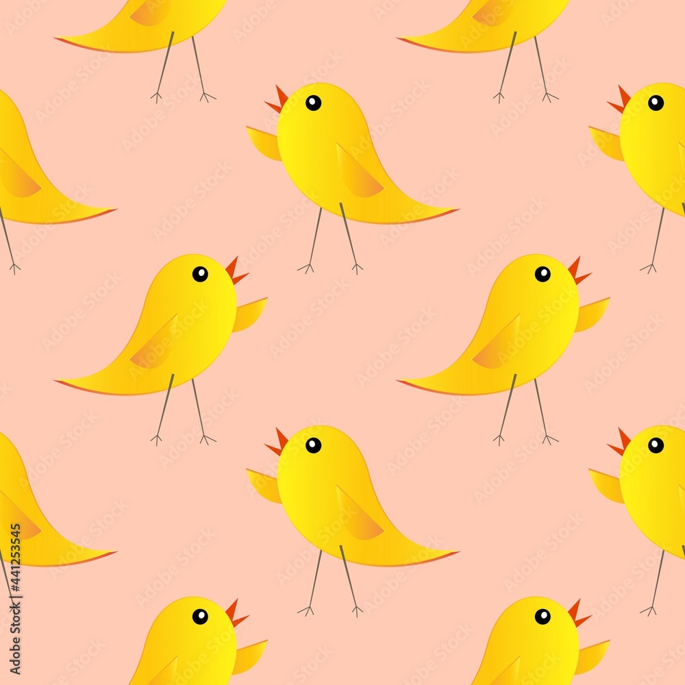 Easter seamless background with chickens...Cartoon illustration as texture...Happy Easter. Easter seamless background with chickens...Cartoon illustration as texture...Happy Easter.