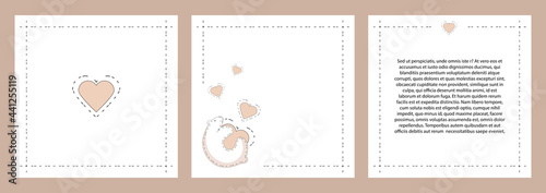 Set Vector illustration of a cute pink bear cub with a heart.  Perfect for banners, party invitations, fabrics, packaging. EPS10