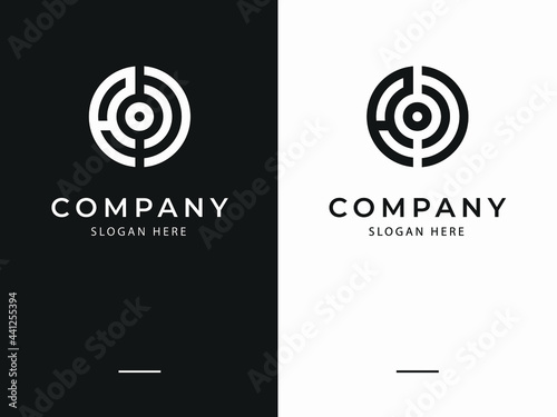 Letter AI AOI logo with circle shape. creative minimal monogram symbol. Universal elegant vector sign design. Premium business logotype. Graphic alphabet symbol for corporate business identity