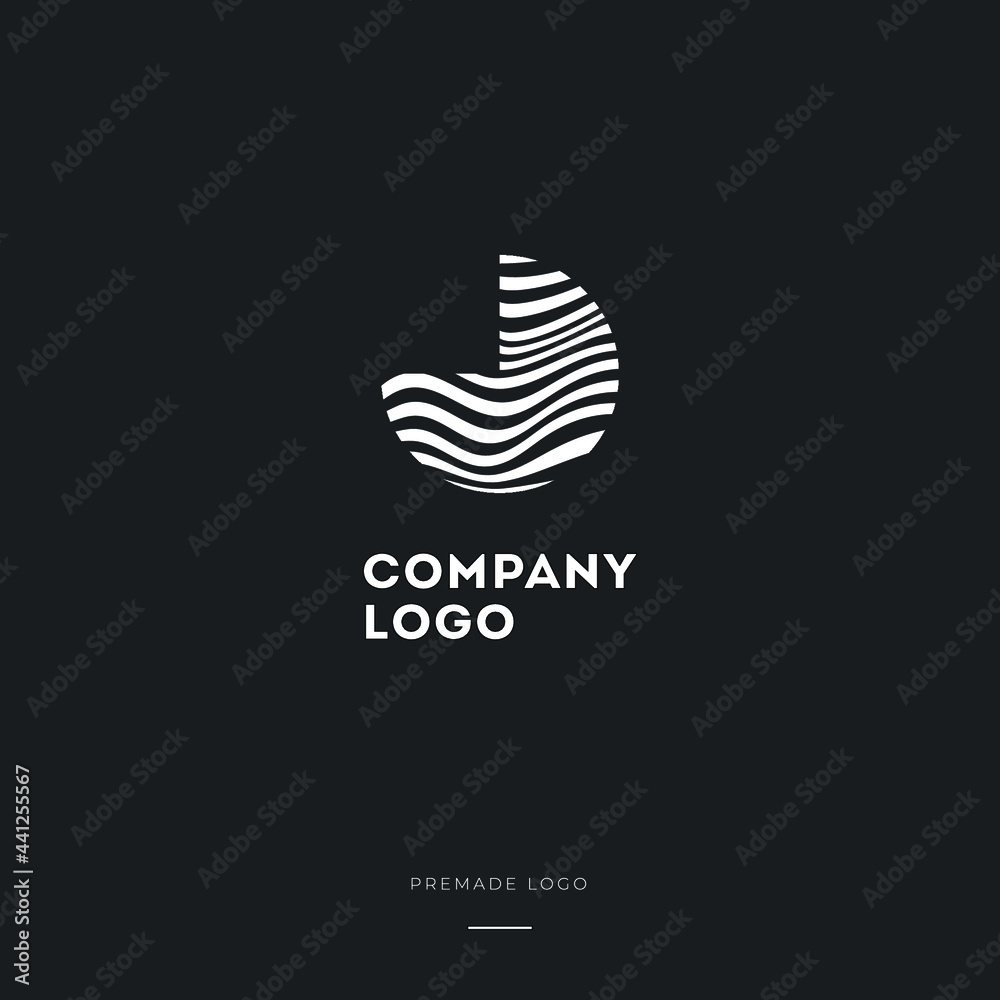 Black and White Zebra Logo Design. Creative vector illustration with lines.