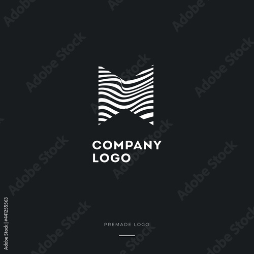 Black and White Zebra X Letter Logo Design. Creative X vector illustration with lines.