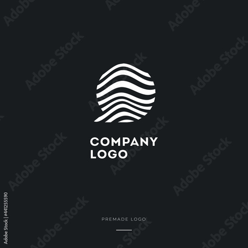 Black and White Zebra chat baloon Logo Design. Creative vector illustration with lines.