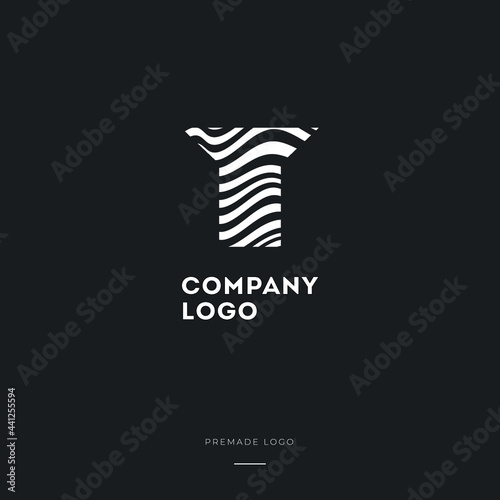 Black and White Zebra Y Letter Logo Design. Creative Y vector illustration with lines.