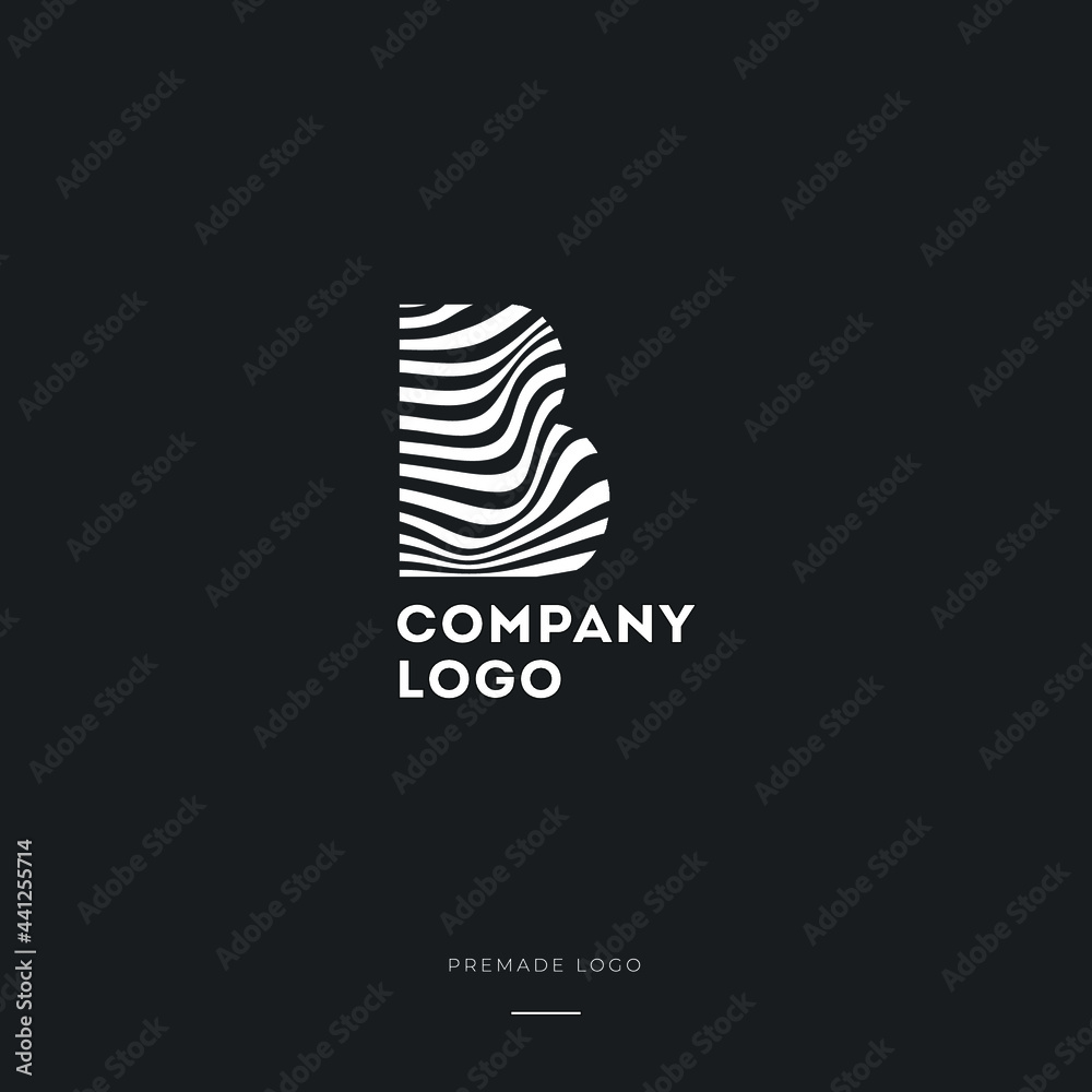 Black and White Zebra B Letter Logo Design. Creative B vector illustration with lines. Black and White Zebra B Letter Logo Design. Creative B vector illustration with lines.