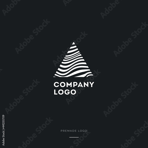 Black and White Zebra A Letter Logo Design. Creative A vector illustration with lines.