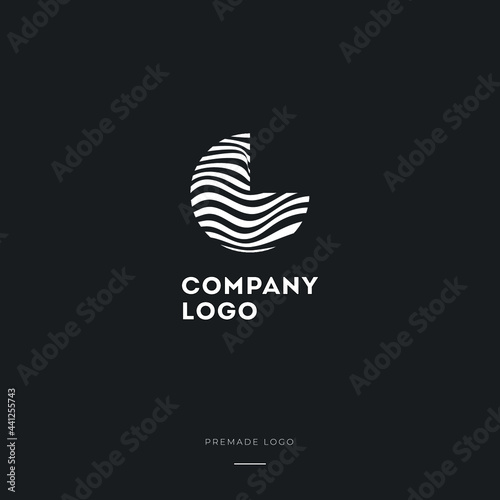 Black and White Zebra Logo Design. Creative vector illustration with lines.