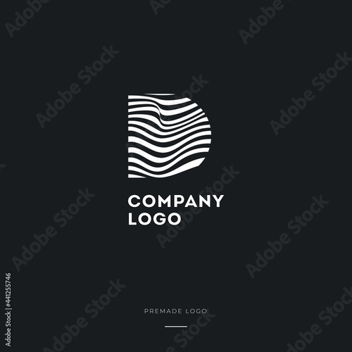 Black and White Zebra Z Letter Logo Design. Creative Z vector illustration with lines.