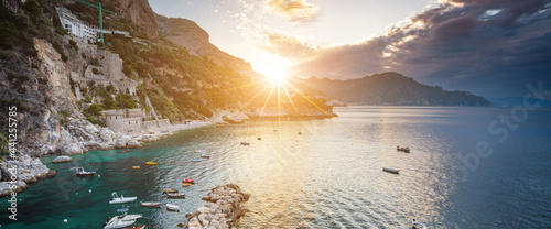 The shore of Conca dei Marini, Amalfi Coast, Italy