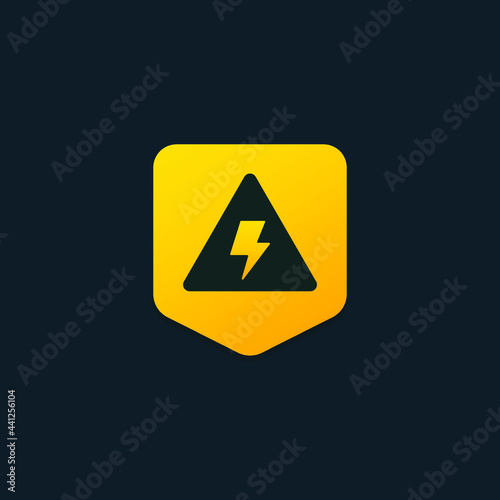 lightning logo with the letter A in the form of a sturdy shield. electricity vector.