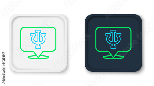 Line Psychology icon isolated on white background. Psi symbol. Mental health concept, psychoanalysis analysis and psychotherapy. Colorful outline concept. Vector