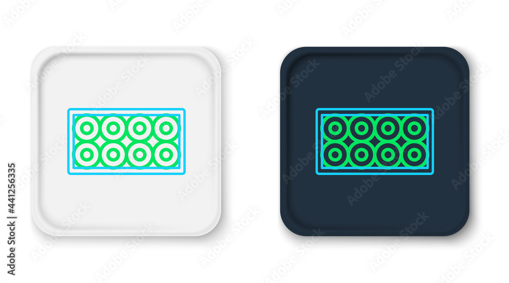 Line Skateboard wheel icon isolated on white background. Skate wheel. Colorful outline concept. Vector Line Skateboard wheel icon isolated on white background. Skate wheel. Colorful outline concept. Vector