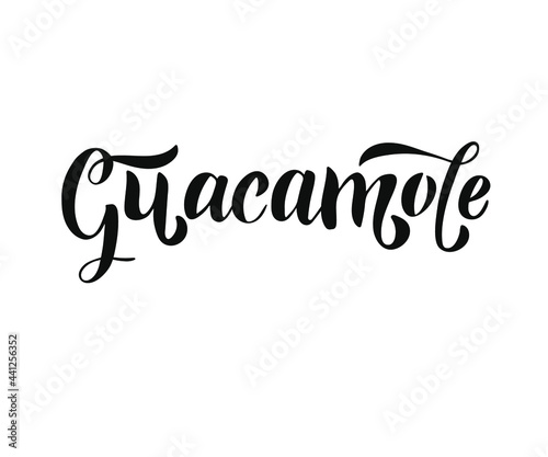Traditional Mexican sauce. Guacamole Day Poster, September 16. Hand drawn text.