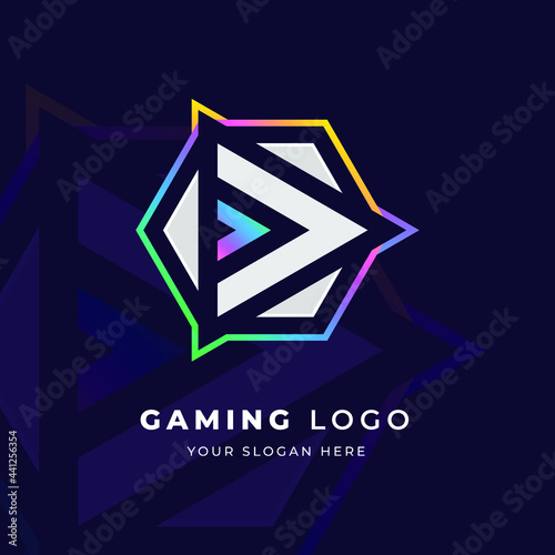 Play logo design with strong shape, Logo for game, esport, initial gaming, community or business.