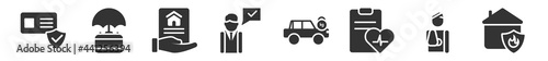 filled set of insurance icons. glyph vector icons such as payment protection, travel insurance, mortgage, insurance advice, excessive weight for the vehicle, fire vector illustration.